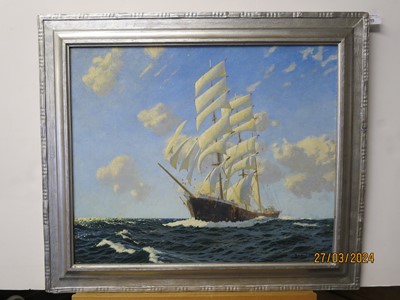 Lot 15 - δ CHARLES PEARS (BRITISH, 1873-1958) - A WINDJAMMER OF THE 1920S