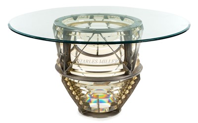 Lot 113 - A FRESNEL LENS COFFEE TABLE