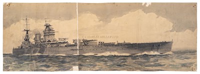 Lot 237 - G. A. KITCHIN NAVAL SCHOOL (20TH CENTURY) - H.M.S. 'RODNEY'