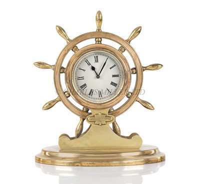 Lot 109 - MARINE THEMED DESK CLOCK RETAILED BY LEUCHARS AND SON LONDON, CIRCA 1920