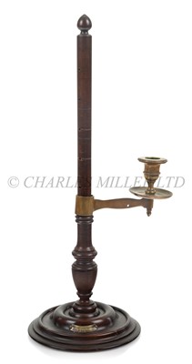 Lot 126 - AN ADJUSTABLE CANDLESTICK MADE FROM THE WOOD OF H.M.S. 'BRITANNIA'