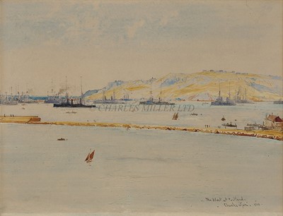 Lot 212 - CHARLES EDWARD DIXON (BRITISH, 1872-1934) - THE FLEET AT PORTLAND, 1912