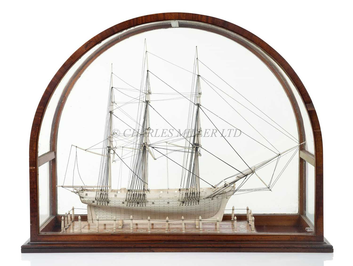 Lot 18 - Ø A FINE AND RARE WHALEBONE MODEL OF A WHALING SHIP, CIRCA 1820