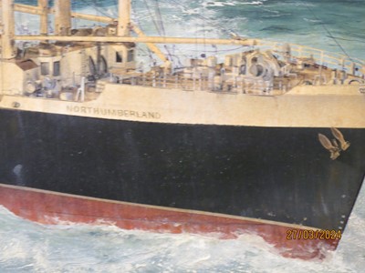 Lot 98 - δ ROBERT G. LLOYD (BRITISH, B. 1969) - NEW ZEALAND SHIPPING COMPANY 'NORTHUMBERLAND' AT SEA, 1956