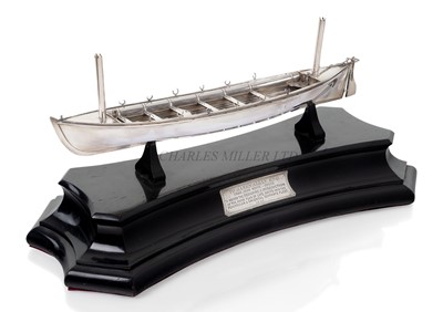 Lot 61 - A SILVER PRESENTATION MODEL LIFEBOAT FOR P&O, 1866