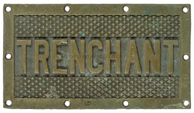 Lot 251 - A TREAD PLATE FOR THE H.M. SUBMARINE 'TRENCHANT' 1944