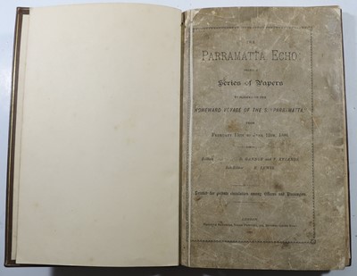 Lot 22 - A RARE BOUND GROUP OF NEWSLETTERS FROM THE 19TH CENTURY AUSTRALIAN WOOL SHIP 'PARRAMATTA'