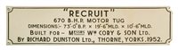 Lot 361 - A BUILDER'S MODEL FOR THE M.T. RECRUIT BY...