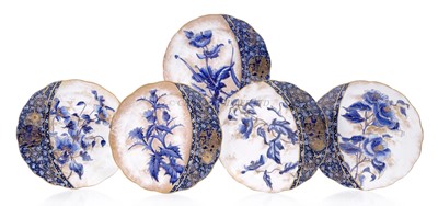 Lot 84 - INMAN & INTERNATIONAL STEAM SHIP CO.: FIVE 'IMARI' PATTERN PORCELAIN DINNER PLATES BY DOULTON OF BURSLEM, CIRCA 1890