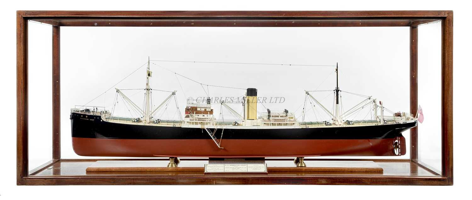 Lot 64 - A BUILDER'S-STYLE MODEL BY NORMAN HILL FOR THE S.S. 'SINNINGTON COURT', ORIGINALLY BUILT BY ARMSTRONG, WHITWORTH & CO. FOR THE UNITED BRITISH SS. CO., 1928