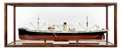 Lot 64 - A BUILDER'S-STYLE MODEL BY NORMAN HILL FOR THE S.S. 'SINNINGTON COURT', ORIGINALLY BUILT BY ARMSTRONG, WHITWORTH & CO. FOR THE UNITED BRITISH SS. CO., 1928