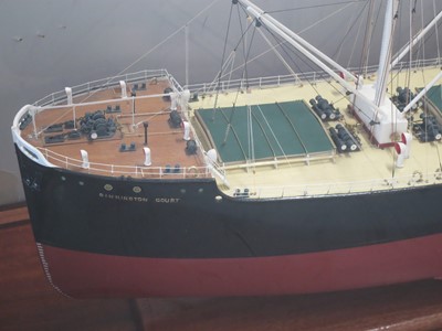 Lot 64 - A BUILDER'S-STYLE MODEL BY NORMAN HILL FOR THE S.S. 'SINNINGTON COURT', ORIGINALLY BUILT BY ARMSTRONG, WHITWORTH & CO. FOR THE UNITED BRITISH SS. CO., 1928