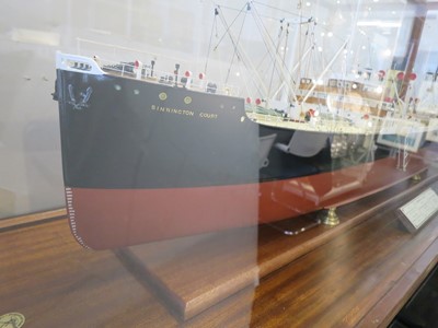 Lot 64 - A BUILDER'S-STYLE MODEL BY NORMAN HILL FOR THE S.S. 'SINNINGTON COURT', ORIGINALLY BUILT BY ARMSTRONG, WHITWORTH & CO. FOR THE UNITED BRITISH SS. CO., 1928