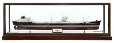 Lot 96 - A SMALL BUILDER'S BOARDROOM MODEL FOR THE TANKER M.V. ALAN EVELYN BUILT BY FURNESS SHIPBUILDING CO. FOR BRITISH OIL SHIPPING CO. LTD., 1957