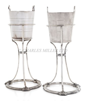 Lot 86 - RARE PAIR OF SILVER PLATED WINE COOLER STANDS FOR THE WHITE STAR LINE, CIRCA 1922