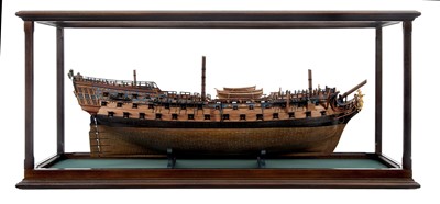 Lot 124 - A FINE 1:64 SCALE MODEL OF THE 74-GUNSHIP H.M.S 'BELLONA' [1760]