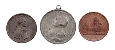 Lot 118 - THREE MEDALS COMMEMORATING ADMIRAL HOWE AND THE BATTLE OF THE GLORIOUS FIRST OF JUNE 1794