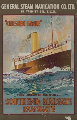 Lot 83 - AN ADVERTISING POSTER FOR THE GENERAL STEAM NAVIGATION CO. 'CRESTED EAGLE', CIRCA 1935