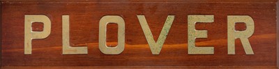 Lot 264 - A NAMEPLATE FROM H.M. PATROL BOAT 'PLOVER', 1984