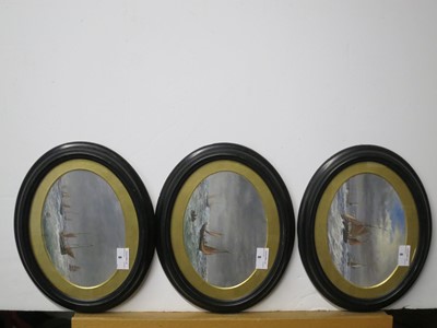 Lot 8 - P* L* (19TH CENTURY) - THREE STUDIES OF FISHING BOATS