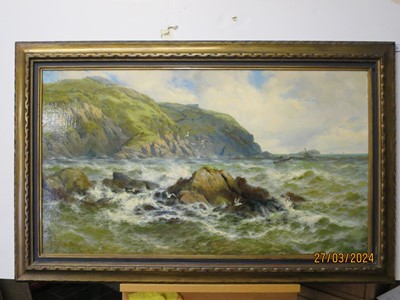 Lot 4 - THOMAS ROSE MILES (BRITISH, 1844-1916) - A BRISK SEA IN GALWAY BAY