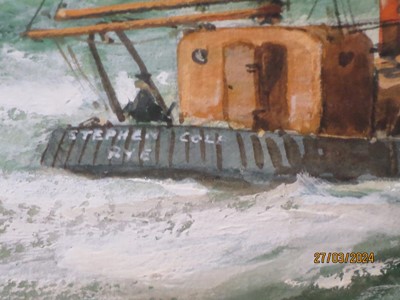 Lot 5 - WILLIAM MINSHALL BIRCHALL (BRITISH, USA, 1884-1941) - UP AND DOWN CHANNEL; A TOW DOWN CHANNEL OFF DUNGENESS