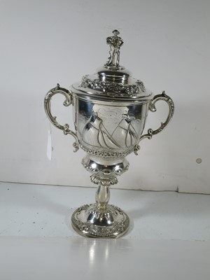 Lot 32 - A 19TH CENTURY SILVER YACHTING TROPHY