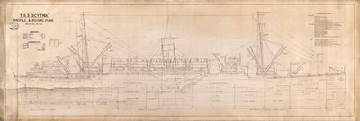 Lot 78 - A SET OF VICKERS DRAUGHT OFFICE PLANS FOR THE R.M.S. 'CYTHIA', BUILT FOR CUNARD 1921