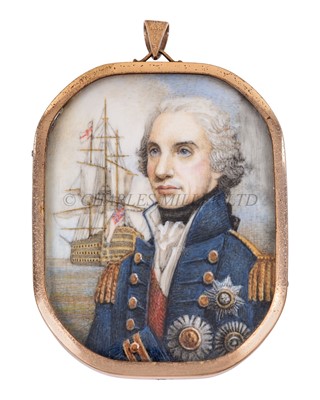 Lot 137 - Ø PORTRAIT MINIATURE OF ADMIRAL LORD NELSON, ENGLISH SCHOOL, 19TH CENTURY