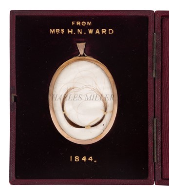 Lot 160 - A LOCK OF NELSON'S HAIR WITH AN IMPECCABLE PROVENANCE, 1844