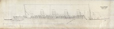 Lot 74 - A SET OF DRAUGHTSMAN OFFICE PLANS FOR R.M.S. 'AQUITANIA', JOHN BROWN & CO., CIRCA 1913