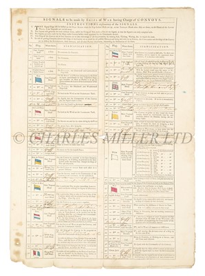 Lot 193 - 'SIGNALS TO BE MADE BY SHIPS OF WAR HAVING CHARGE OF CONVOYS..' CIRCA 1800