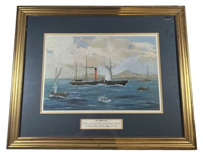 Lot 44 - FACSIMILE PRINT OF PADDLE STEAMER PERTH, 1834