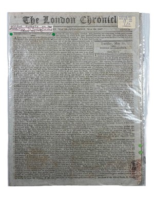 Lot 105 - LONDON CHRONICLE COVERING DARDANELLES, 1807