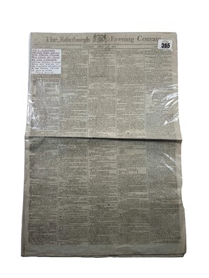 Lot 103 - A COPY OF THE EDINBURGH EVENING COURANT REPORTING THE CAPTURED H.M.S. 'CLEOPATRA' RETAKEN BY H.M.S. 'LEANDER'