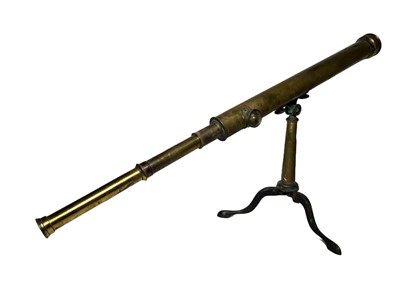 Lot 162 - A 2¼IN. THREE-DRAW REFRACTING LIBRARY TELESCOPE BY WRAY LONDON, CIRCA 1900