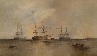 Lot 22 - WILLIAM McALPINE (BRITISH, 19-20TH CENTURY) - Shipping at anchor