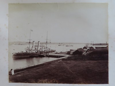 Lot 171 - AN INTERESTING PHOTOGRAPH ALBUM FROM H.M.S. 'CRESCENT' INCLUDING IMAGES TAKEN DURING THE CAPTAINCY OF H.R.H. DUKE OF YORK IN 1898