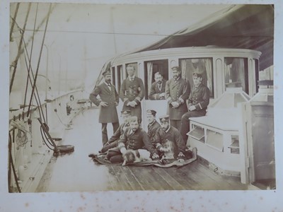 Lot 171 - AN INTERESTING PHOTOGRAPH ALBUM FROM H.M.S. 'CRESCENT' INCLUDING IMAGES TAKEN DURING THE CAPTAINCY OF H.R.H. DUKE OF YORK IN 1898