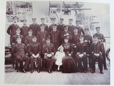 Lot 171 - AN INTERESTING PHOTOGRAPH ALBUM FROM H.M.S. 'CRESCENT' INCLUDING IMAGES TAKEN DURING THE CAPTAINCY OF H.R.H. DUKE OF YORK IN 1898