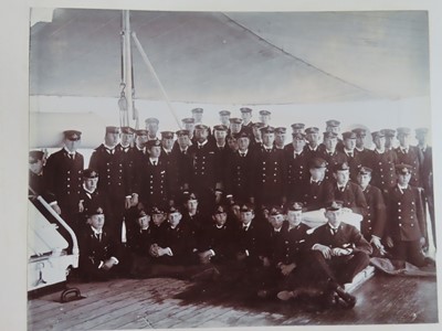 Lot 171 - AN INTERESTING PHOTOGRAPH ALBUM FROM H.M.S. 'CRESCENT' INCLUDING IMAGES TAKEN DURING THE CAPTAINCY OF H.R.H. DUKE OF YORK IN 1898