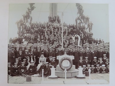 Lot 171 - AN INTERESTING PHOTOGRAPH ALBUM FROM H.M.S. 'CRESCENT' INCLUDING IMAGES TAKEN DURING THE CAPTAINCY OF H.R.H. DUKE OF YORK IN 1898