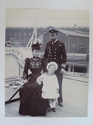 Lot 171 - AN INTERESTING PHOTOGRAPH ALBUM FROM H.M.S. 'CRESCENT' INCLUDING IMAGES TAKEN DURING THE CAPTAINCY OF H.R.H. DUKE OF YORK IN 1898
