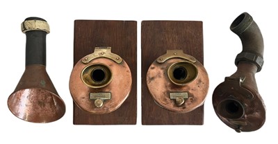 Lot 106 - TWO PAIRS OF SPEAKING TUBE TERMINALS, MID 20TH CENTURY