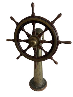 Lot 41 - AN EIGHT-SPOKE SHIP'S HELM, 20TH CENTURY