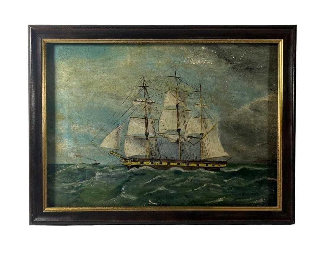 Lot 80 - AFTER SAMUEL WALTERS (BRITISH, 1811-1882) The Packet Ship 'Roscius'