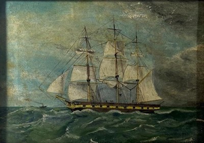 Lot 80 - AFTER SAMUEL WALTERS (BRITISH, 1811-1882) The Packet Ship 'Roscius'