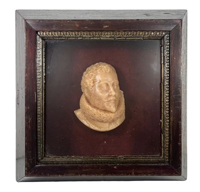 Lot 96 - A WAX PORTRAIT OF SIR FRANCIS DRAKE