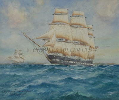 Lot 232 - WILLIAM MINSHALL BIRCHALL (BRITISH, 1884-1941) - U.S. Frigate 'Constitution'