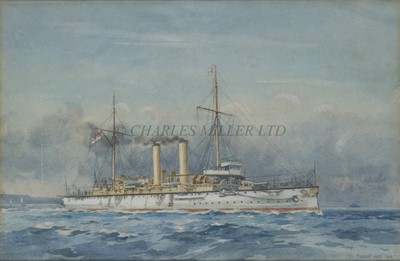 Lot 274 - FRANK WATSON WOOD (BRITISH 1862-1953) - H.M.S. 'St. George' off Portsmouth